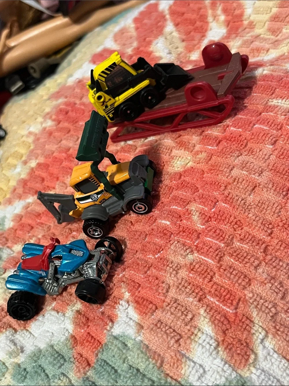 Mini Construction & Ride-On Vehicle Set - Yellow, Blue, Red & Green